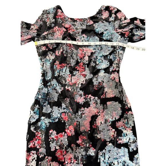 Dress The Population Sequin Bodycon Lola Dress Long Sleeve Size M NEW - Picture 5 of 7